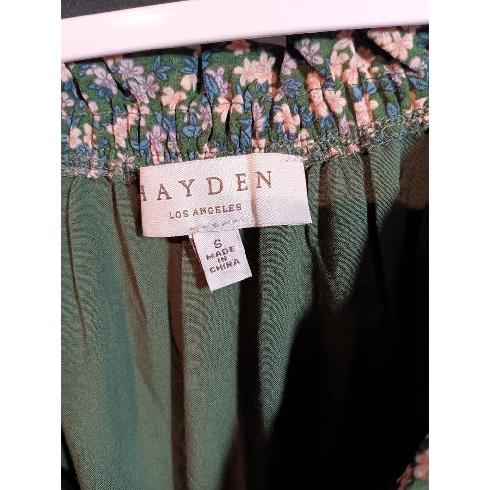 Hayden Cottagecore Prairie Dress S Green Floral Midi Folklore Peasant Style Boho - Picture 3 of 4